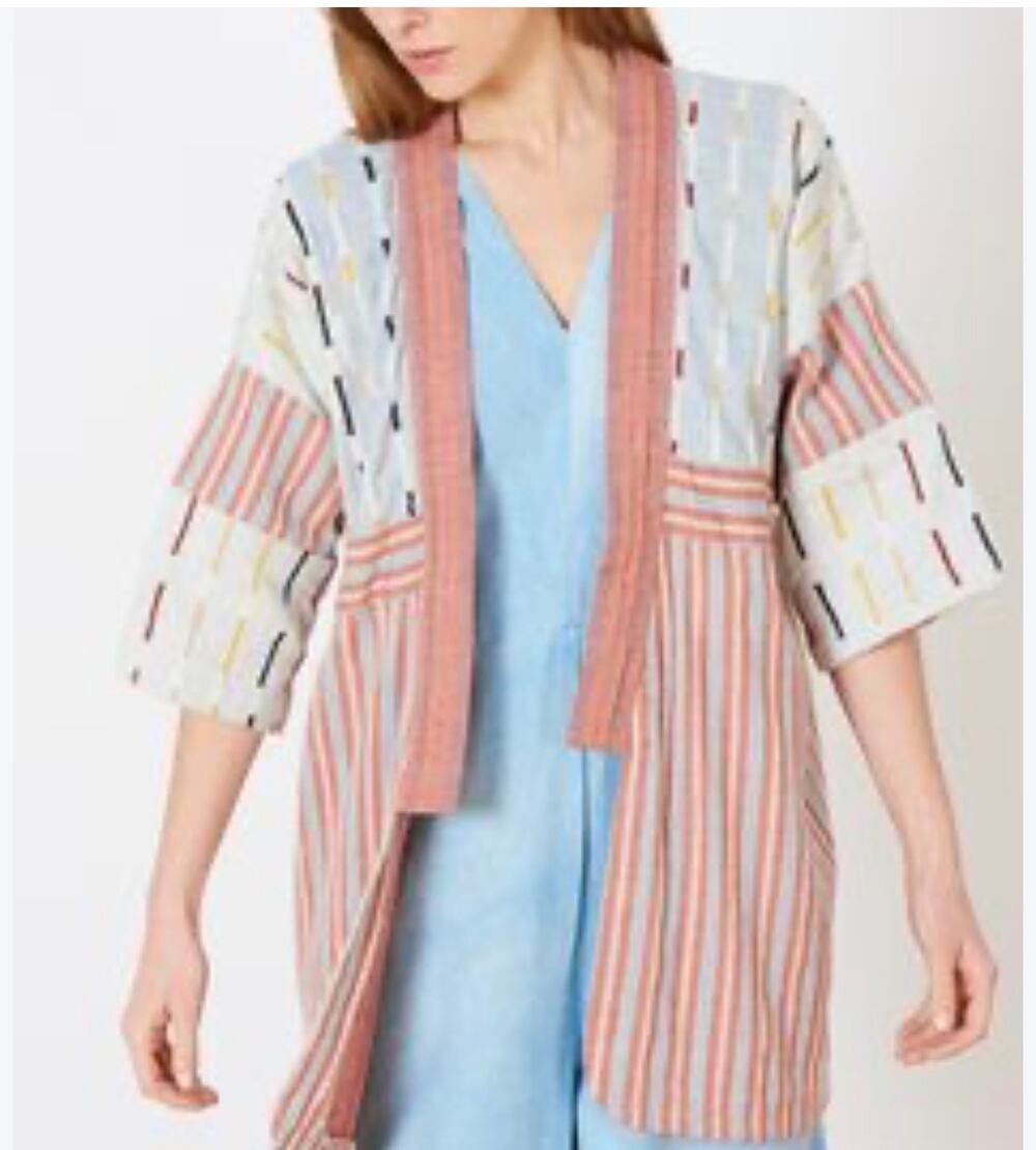 Ace & Jig Open Front Kimono in Dune 100% Cotton Size Small